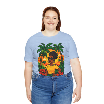 Tropical Sunset Tee - Beach Vibes, Summer Fashion, Vacation Apparel, Gift for Her, Cute Graphic Shirt