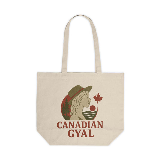Canadian Gyal Canvas Shopping Tote, Eco-Friendly Bag, Reusable Grocery Tote, Canada Inspired Gift, Cute Travel Tote