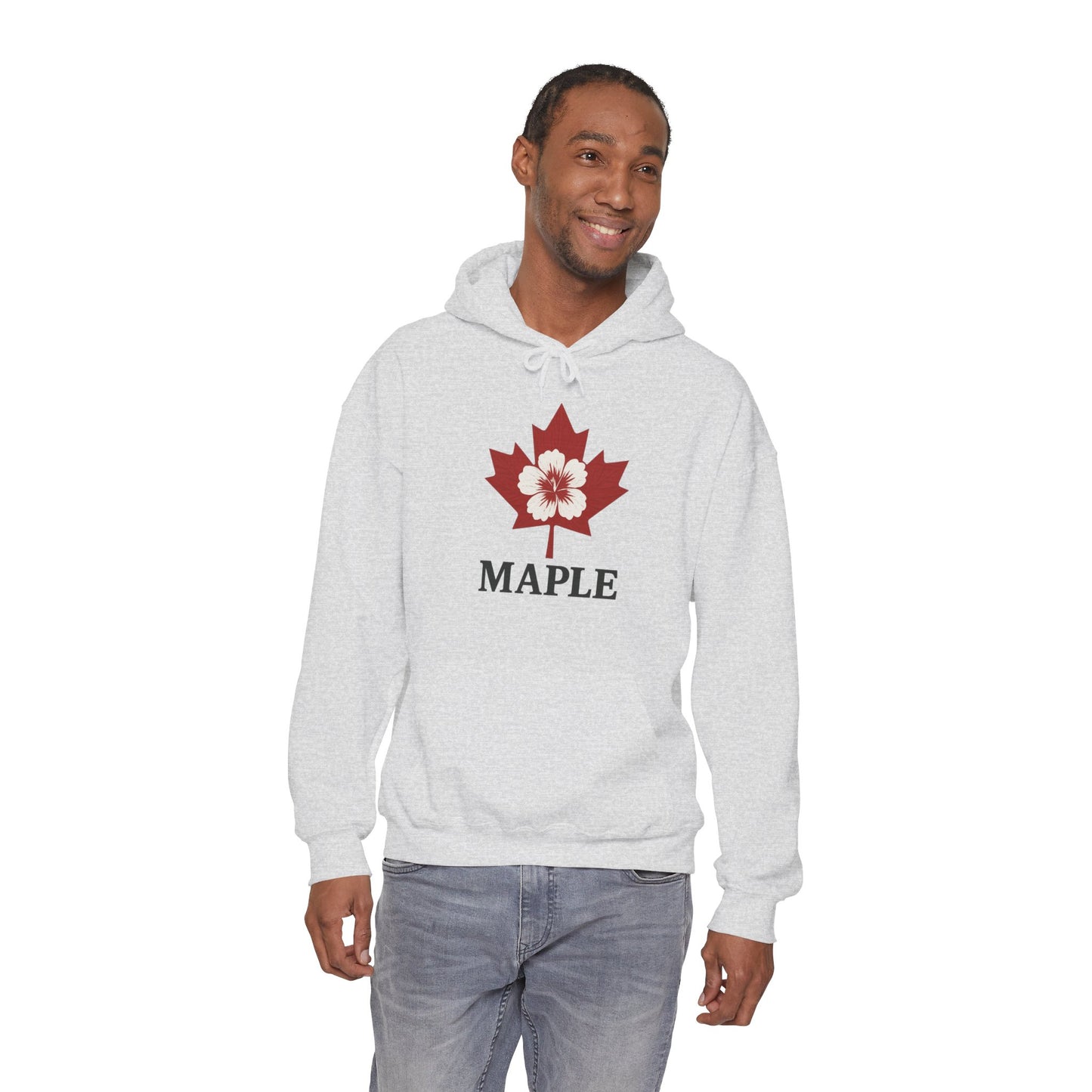Maple Leaf Floral Hoodie — Canadian Maple Graphic Sweatshirt