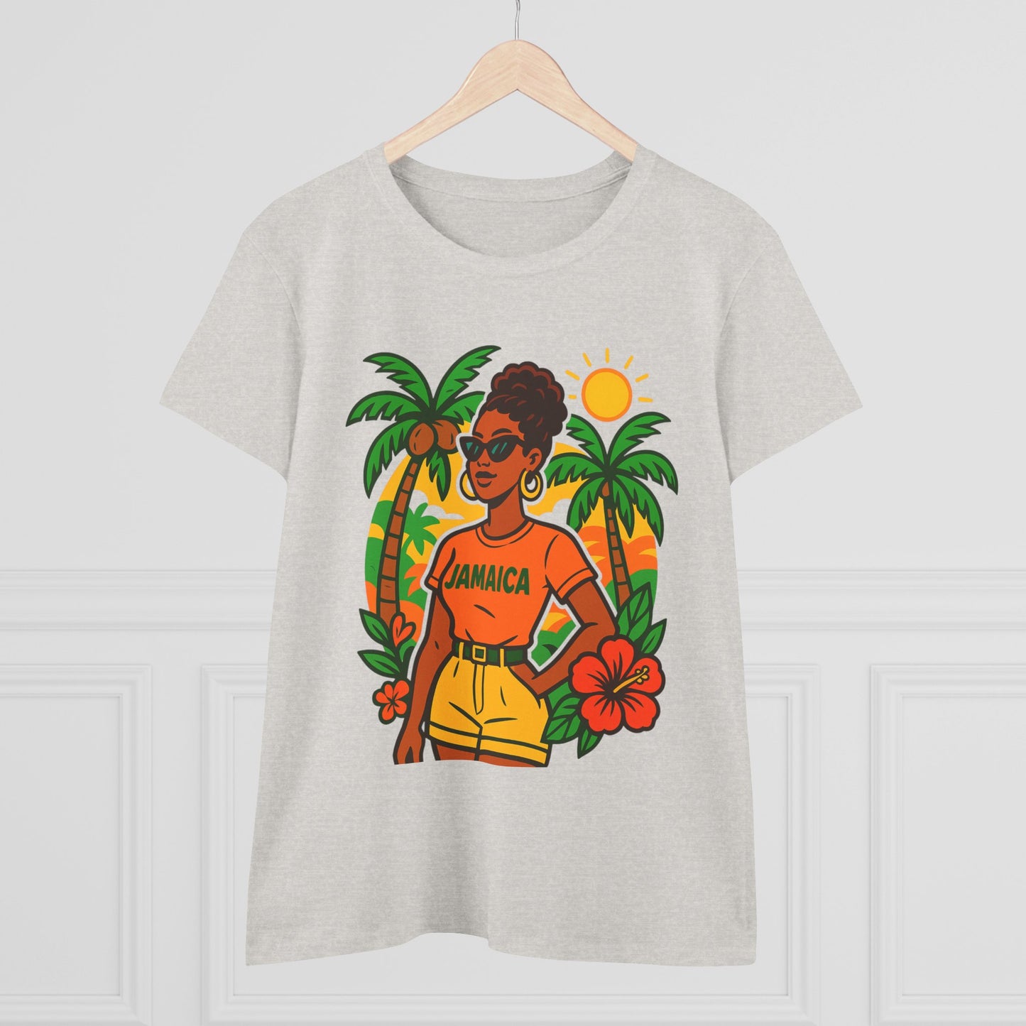 Tropical Vibes Tee, Jamaica Graphic Shirt, Summer Fashion, Vacation Wear, Beach Outfit, Gift for Her
