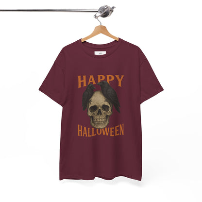 Halloween Skull Unisex Cotton Tee, Spooky T-Shirt, October Fashion, Costume Party Wear, Fall Celebration Shirt