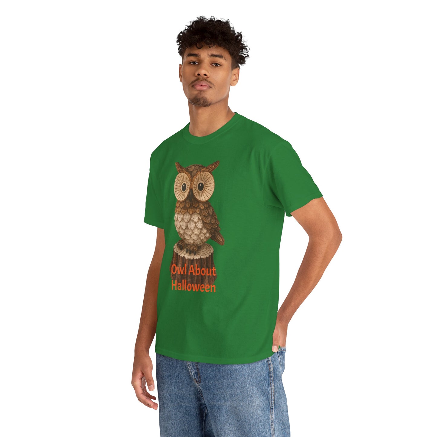 Halloween Owl Tee, Perfect for Fall Celebrations, Unisex Cotton Shirt, Cute Gift for Owl Lovers, Halloween Party Apparel, Fun Autumn Wear