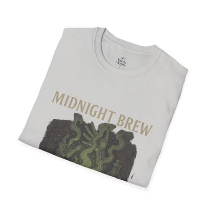 Midnight Brew Unisex T-Shirt, Witchy Tee, Halloween Apparel, Casual Wear, Fun Gift, Cozy Essentials