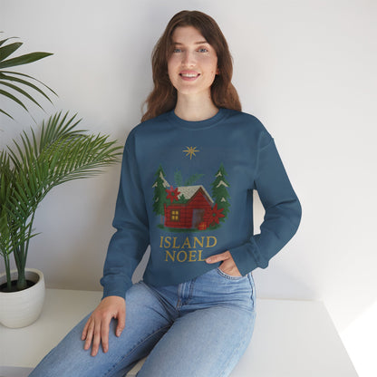 Cozy Holiday Sweatshirt - Island Noel Design, Unisex Christmas Crewneck, Winter Apparel, Gift for Him/Her, Seasonal Fashion