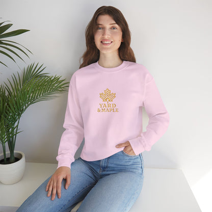 Cozy Unisex Crewneck Sweatshirt with Embroidered Leaf Design, Perfect for Fall, Thanksgiving, Casual Outings, Friends and Family Gatherings, Gifts