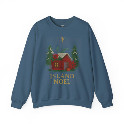 Cozy Holiday Sweatshirt - Island Noel Design, Unisex Christmas Crewneck, Winter Apparel, Gift for Him/Her, Seasonal Fashion