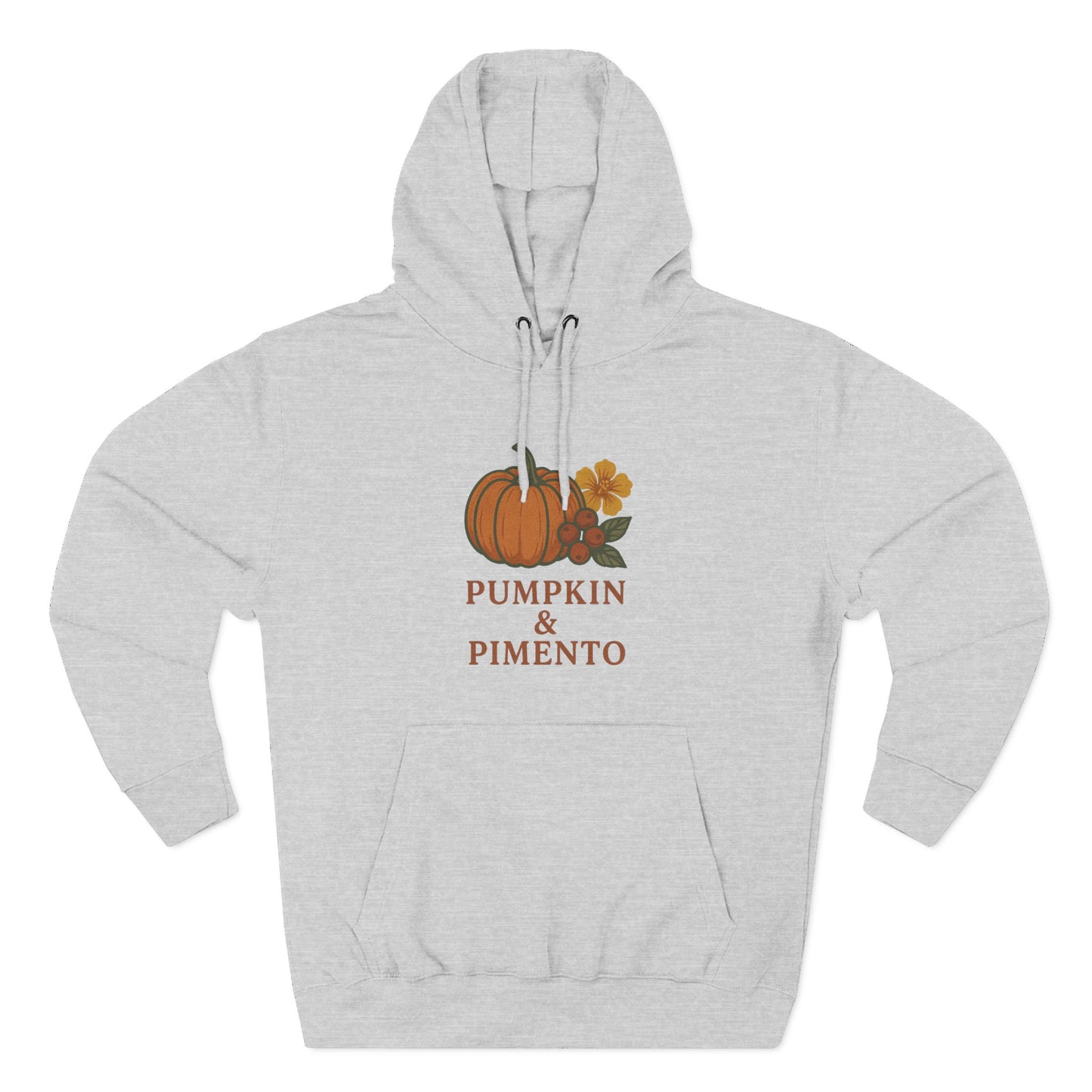 Pumpkin & Pimento Fleece Hoodie | Cozy Fall Sweater, Autumn Fashion, Comfortable Casual Wear, Gift for Pumpkin Lovers, Halloween Apparel