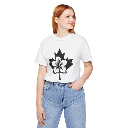 Maple Leaf Hibiscus Tee – Canadian Tropical Floral T-Shirt
