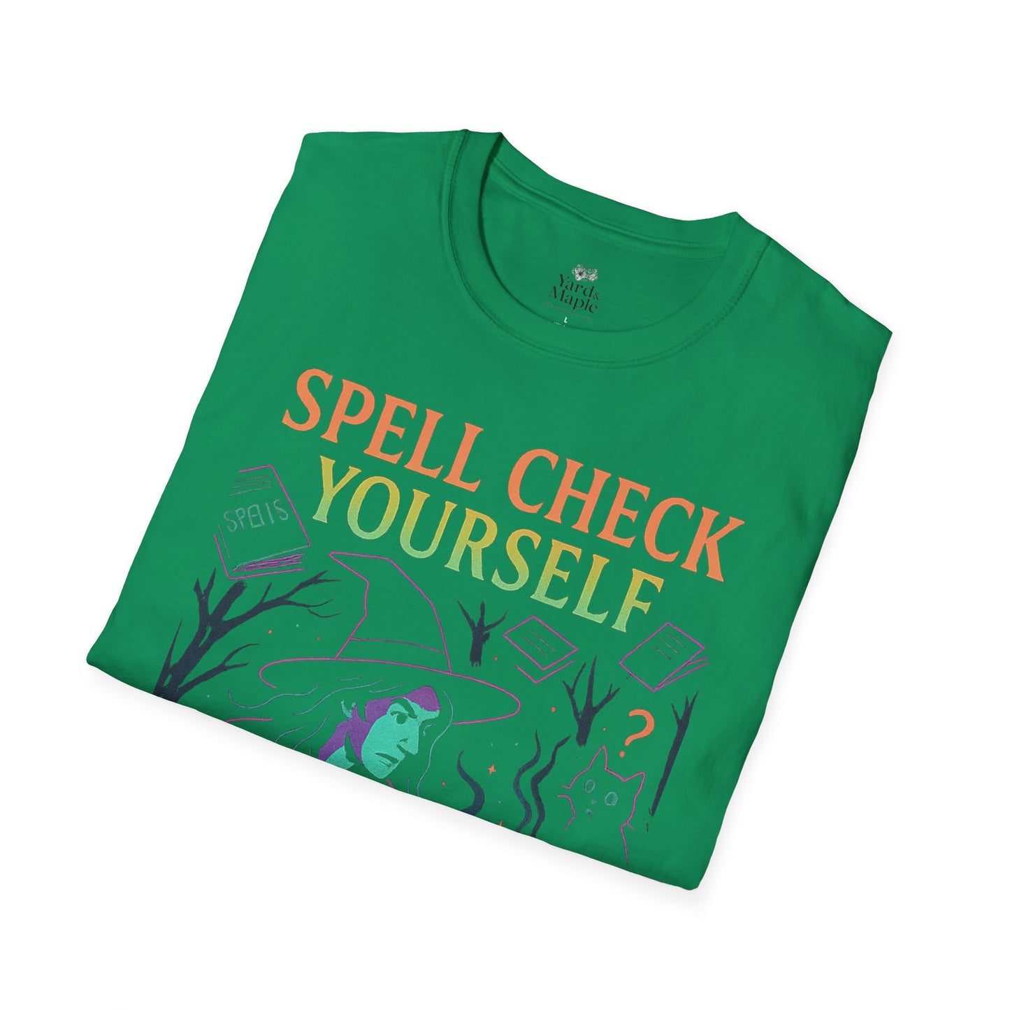 Spell Check Yourself Witchy T-Shirt, Fun Graphic Tee for Witch Lovers, Halloween Shirt, Cozy Casual Wear, Unisex Softstyle Tee