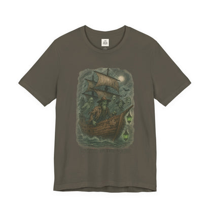 Haunted Ship Short Sleeve Tee - Spooky Halloween T-Shirt, Ghosts in the Yard Design, Unisex Shirt, Perfect for Trick or Treat, Ghost [...]