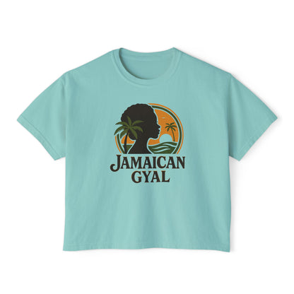 Jamaican Gyal Women's Boxy Tee - Retro Style T-Shirt, Casual Wear, Summer Top, Gift for Her, Vacation Essential