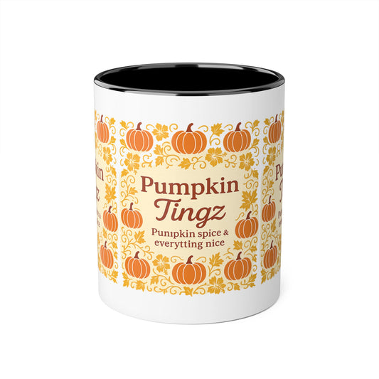 Pumpkin Spice Accent Mug - Fall Decor, Coffee Lovers Gift, Autumn Beverage Mug, Seasonal Kitchenware, Halloween Decor