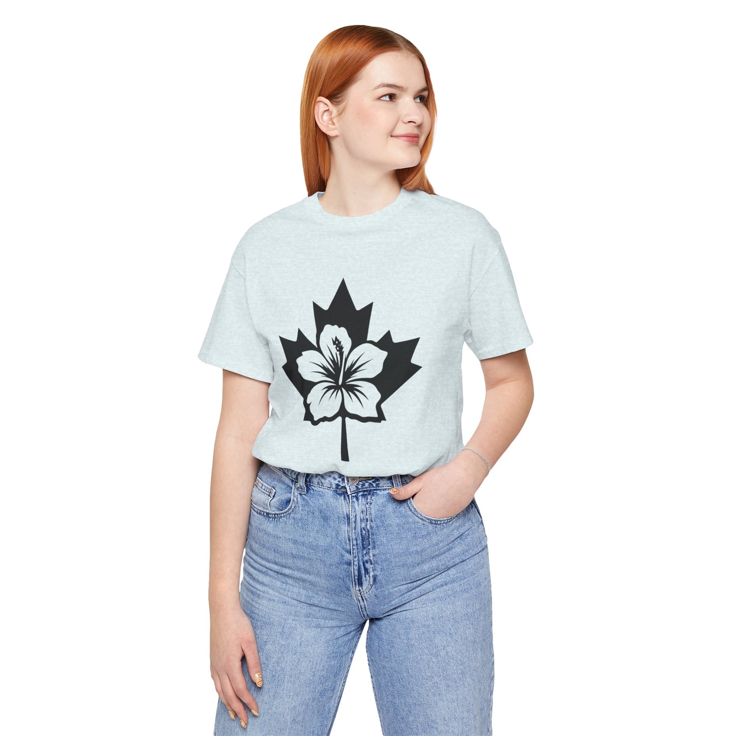 Maple Leaf Hibiscus Tee – Canadian Tropical Floral T-Shirt