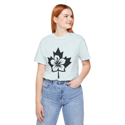 Maple Leaf Hibiscus Tee – Canadian Tropical Floral T-Shirt