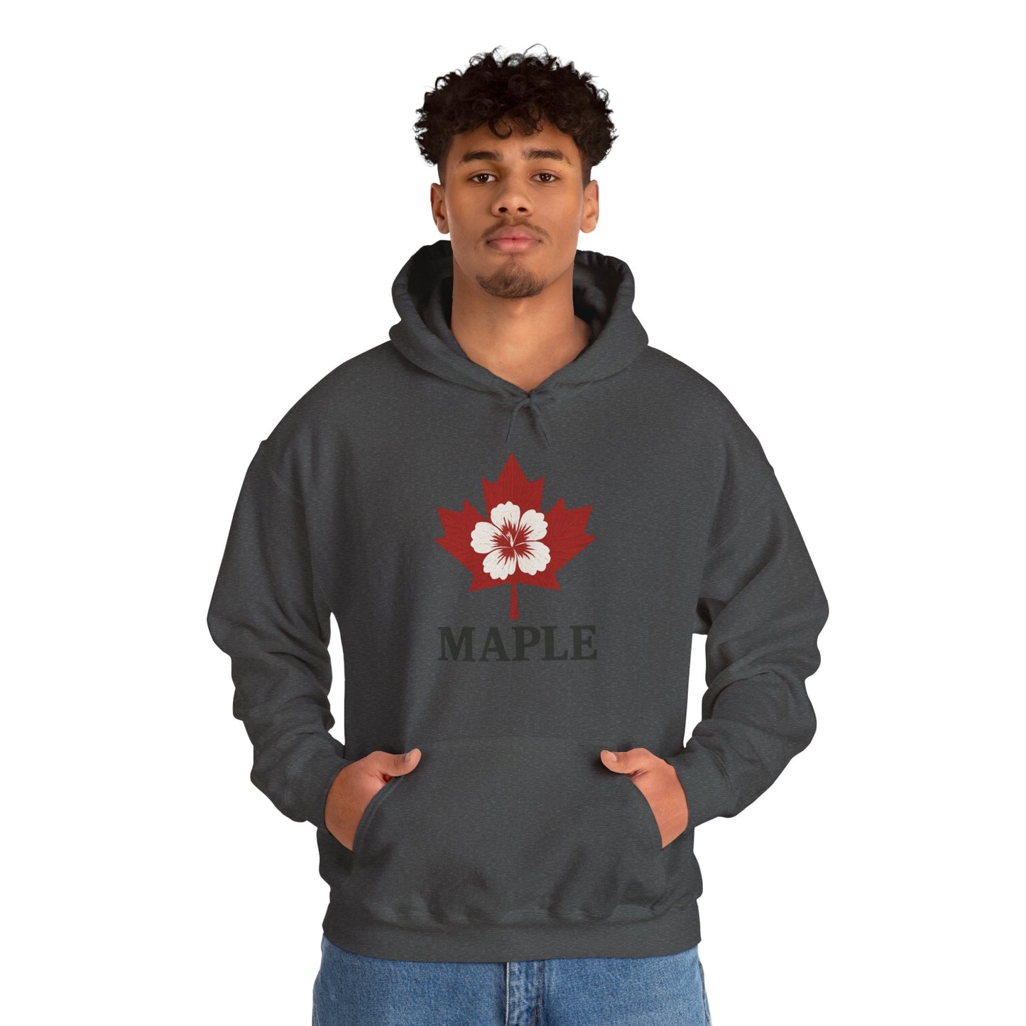 Maple Leaf Floral Hoodie — Canadian Maple Graphic Sweatshirt