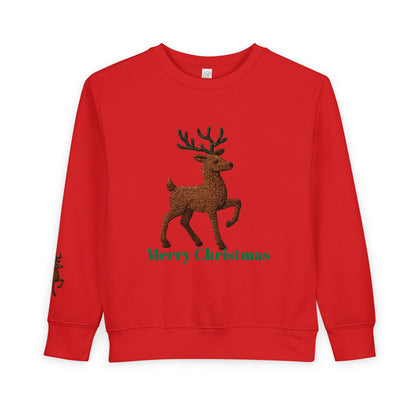 Merry Christmas Toddler Sweatshirt, Holiday Kids Clothing, Cute Reindeer Pullovers, Christmas Gift for Toddlers, Winter Wear