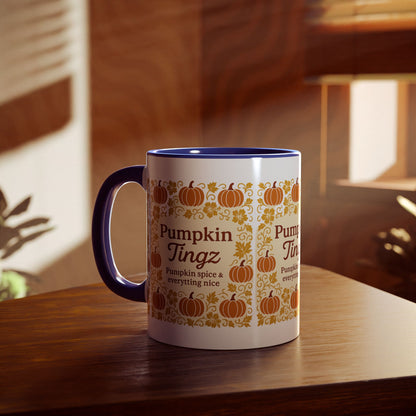 Pumpkin Spice Accent Mug - Fall Decor, Coffee Lovers Gift, Autumn Beverage Mug, Seasonal Kitchenware, Halloween Decor