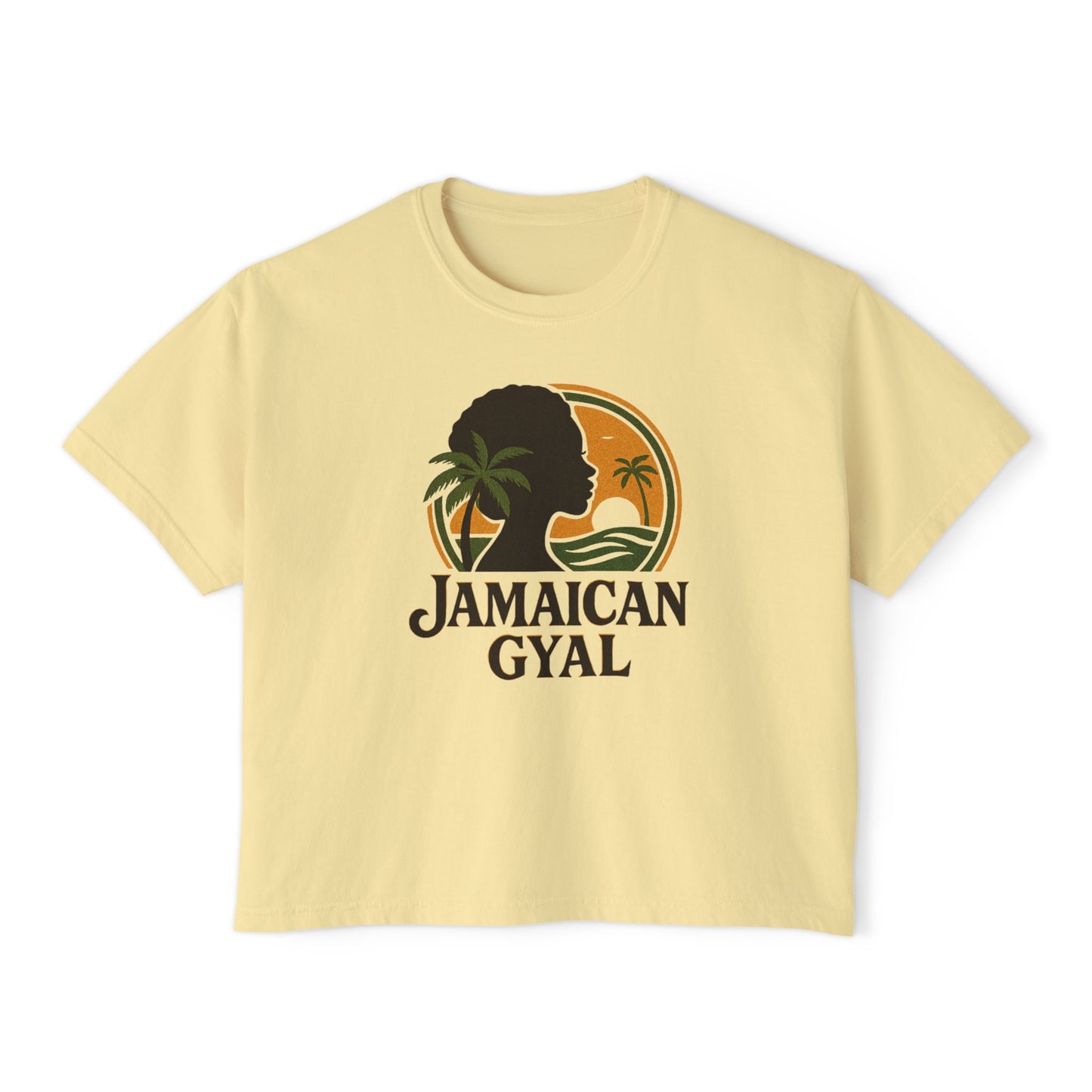 Jamaican Gyal Women's Boxy Tee - Retro Style T-Shirt, Casual Wear, Summer Top, Gift for Her, Vacation Essential