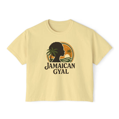 Jamaican Gyal Women's Boxy Tee - Retro Style T-Shirt, Casual Wear, Summer Top, Gift for Her, Vacation Essential