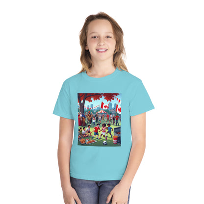 Youth Canada Day Tee - Celebrate with Pride, Summer T-Shirt, Red Tee for Kids, Canada Day Celebration, Fun Youth Apparel