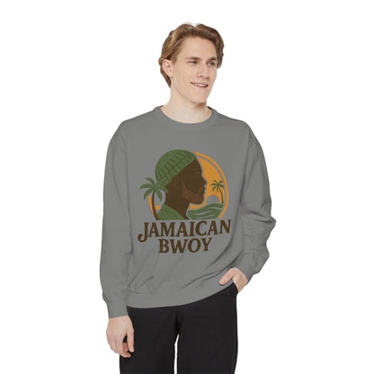 Jamaican Bwoy Sweatshirt, Cozy Unisex Pullover, Streetwear Style, Perfect Gift for Reggae Lovers, Summer Vibes Apparel, Gift for Him/Her