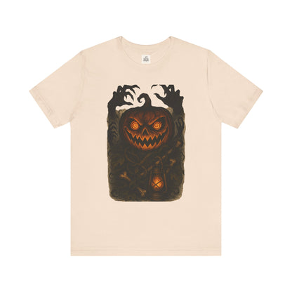 Halloween Pumpkin Tee, Unisex Jersey Short Sleeve Shirt, Fall Festival Apparel, Spooky T-Shirt, Trick or Treat Gift, Autumn Vibes
