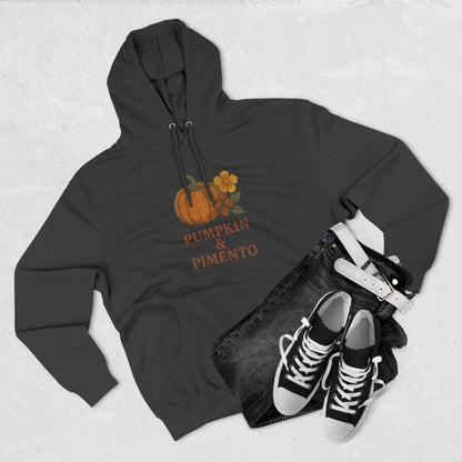 Pumpkin & Pimento Fleece Hoodie | Cozy Fall Sweater, Autumn Fashion, Comfortable Casual Wear, Gift for Pumpkin Lovers, Halloween Apparel