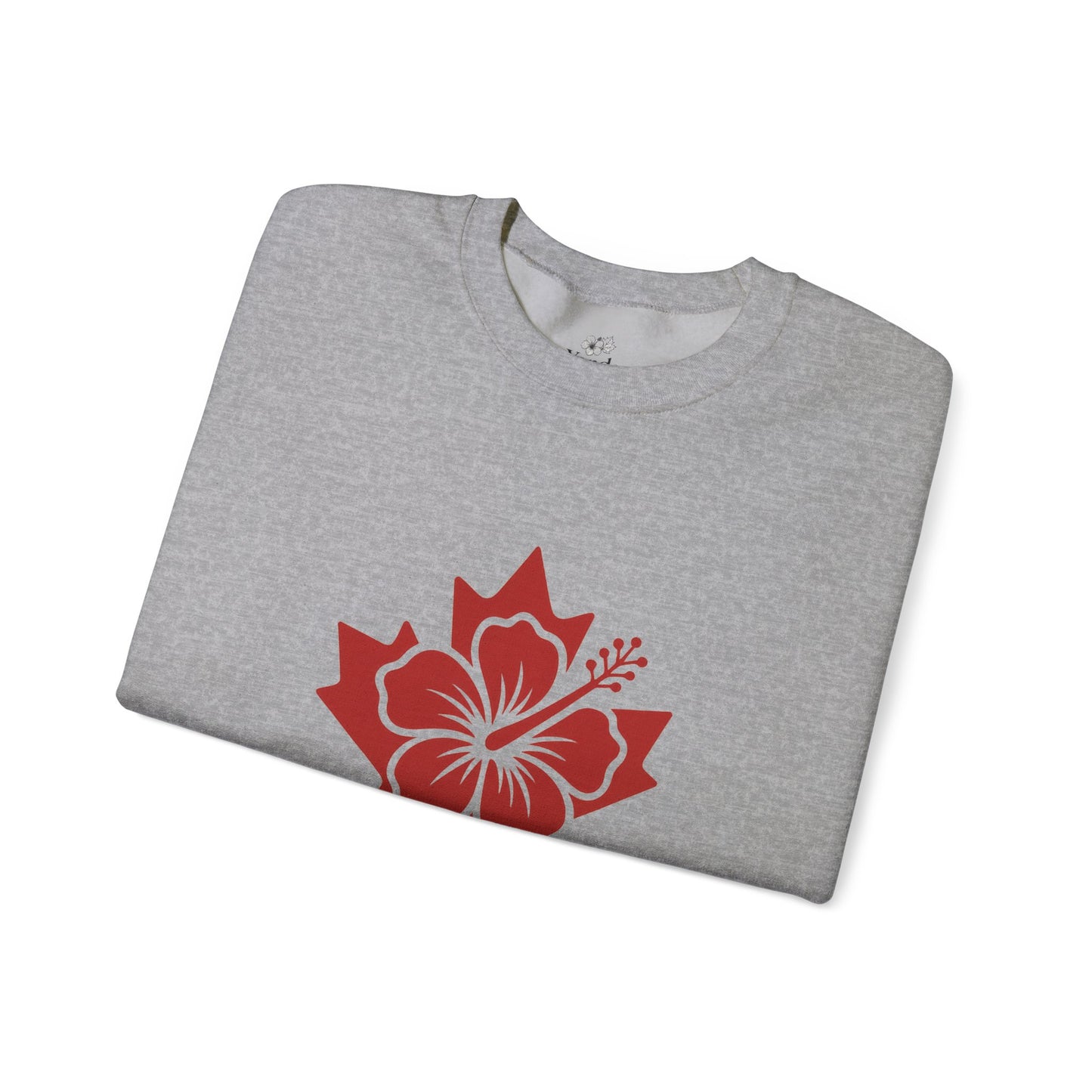 Maple + Hibiscus Crewneck Sweatshirt — Floral Maple Leaf Graphic