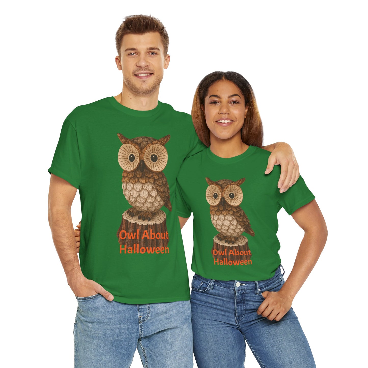 Halloween Owl Tee, Perfect for Fall Celebrations, Unisex Cotton Shirt, Cute Gift for Owl Lovers, Halloween Party Apparel, Fun Autumn Wear