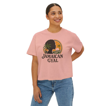 Jamaican Gyal Women's Boxy Tee - Retro Style T-Shirt, Casual Wear, Summer Top, Gift for Her, Vacation Essential