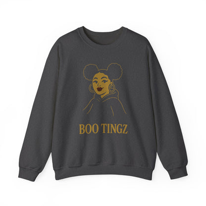 Boo Tingz Crewneck Sweatshirt - Cozy Unisex Gift, Casual Wear, Halloween Outfit, Everyday Comfort, Trendy Streetwear