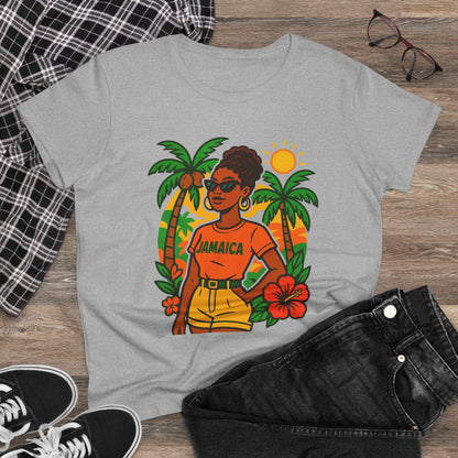 Tropical Vibes Tee, Jamaica Graphic Shirt, Summer Fashion, Vacation Wear, Beach Outfit, Gift for Her