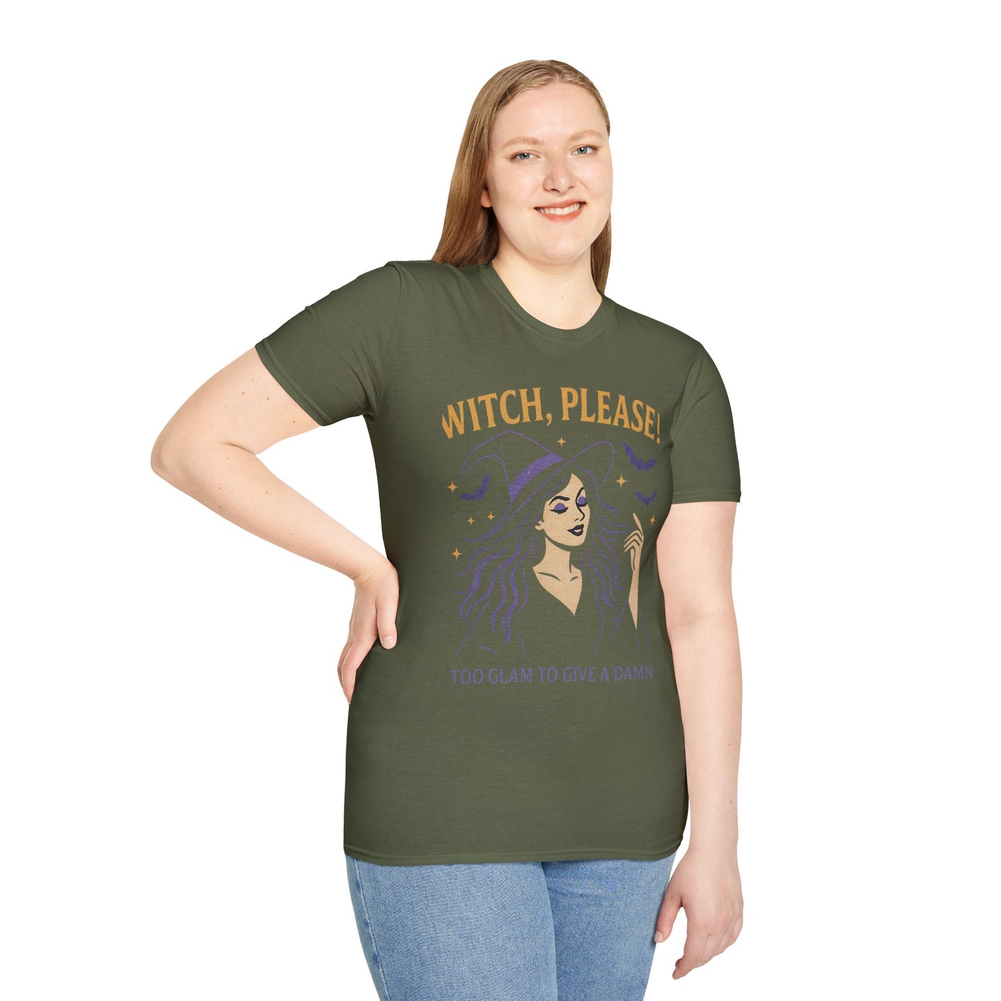 Witch Please Glam T-Shirt, Halloween Costume, Celestial T-Shirt, Gift for Her, Witchy Vibes, Boho Tee, Spooky Season Wear