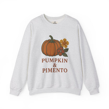 Pumpkin & Pimento Crewneck Sweatshirt, Cozy Fall Sweatshirt, Unisex Autumn Apparel, Thanksgiving Gift, Seasonal Fashion