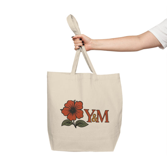 Stylish Floral Canvas Shopping Tote | Eco-Friendly Grocery Bag, Beach Bag, Gift Bag, Reusable Tote, Personalized Tote