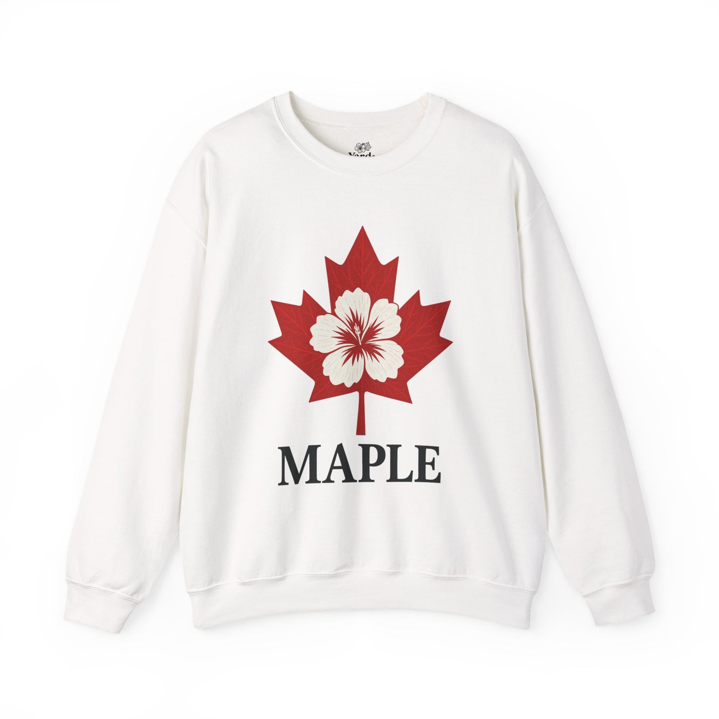 Maple Leaf Crewneck Sweatshirt — Canadian Floral Maple Design