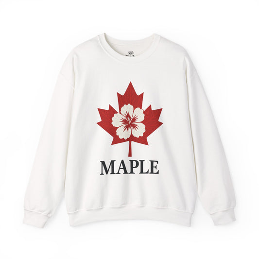 Maple Leaf Crewneck Sweatshirt — Canadian Floral Maple Design