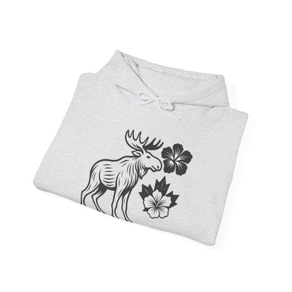 Moose Floral Hoodie — Nordic Moose and Wildflower Graphic Sweatshirt