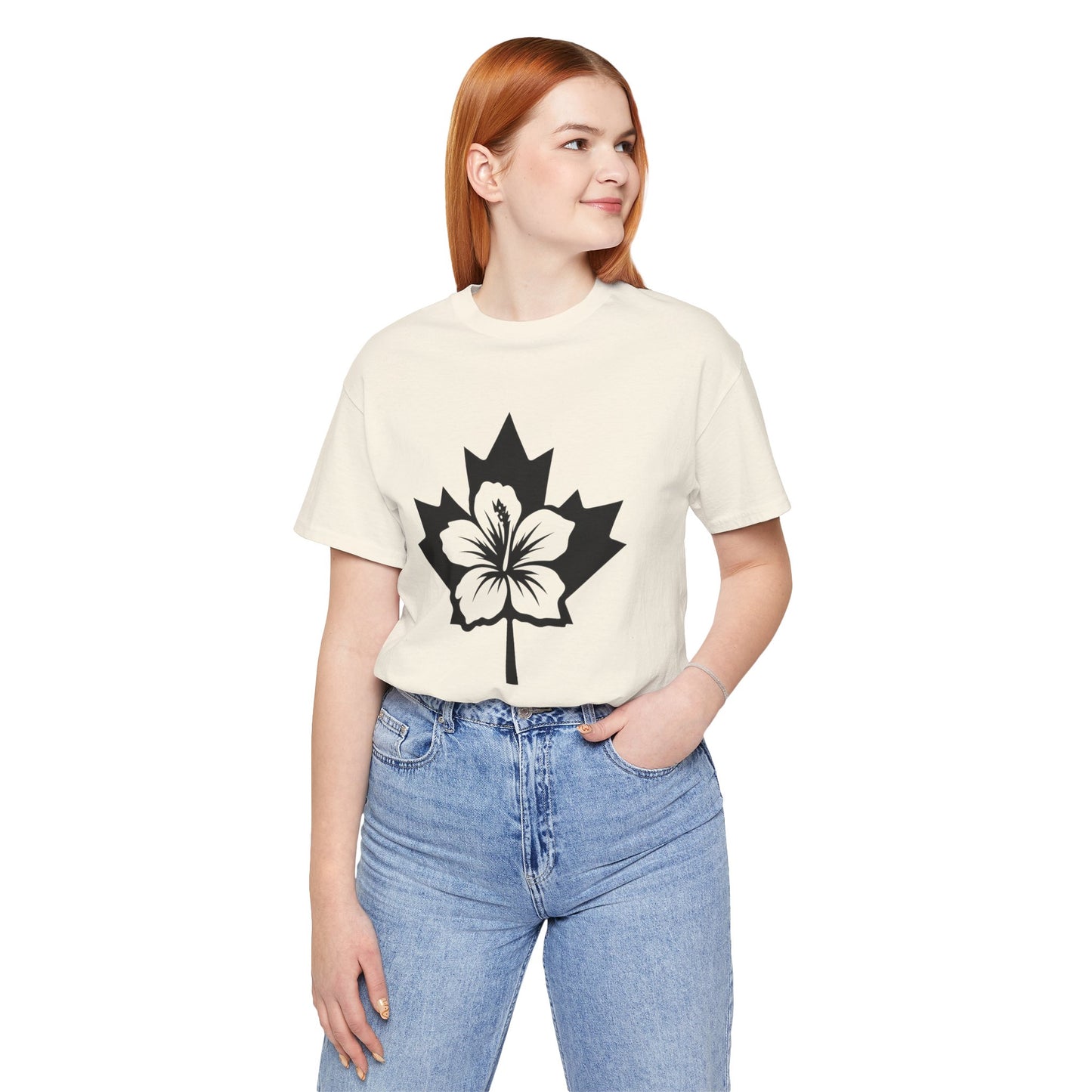 Maple Leaf Hibiscus Tee – Canadian Tropical Floral T-Shirt