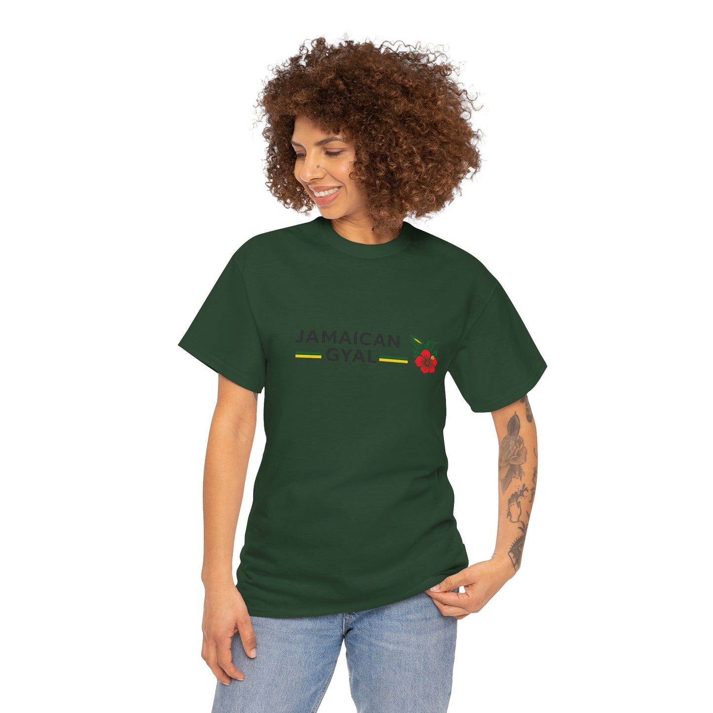 Jamaican Gyal Floral Tee - Caribbean Pride Graphic T-Shirt