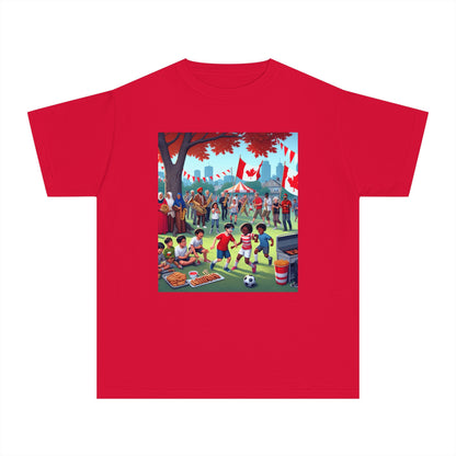 Youth Canada Day Tee - Celebrate with Pride, Summer T-Shirt, Red Tee for Kids, Canada Day Celebration, Fun Youth Apparel