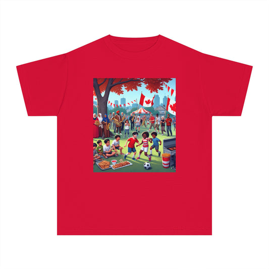 Youth Canada Day Tee - Celebrate with Pride, Summer T-Shirt, Red Tee for Kids, Canada Day Celebration, Fun Youth Apparel