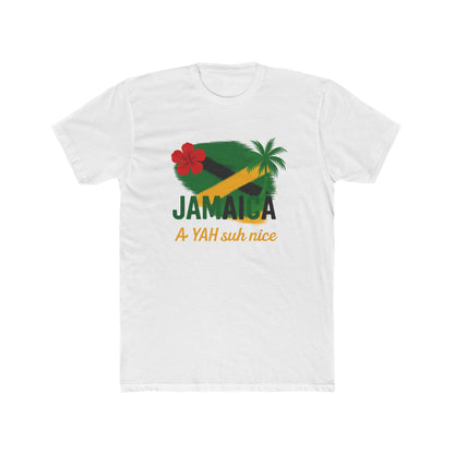 Jamaican Vibes Unisex Cotton Crew Tee, Summer T-Shirt, Holiday Apparel, Travel Shirt, Beachwear, Gift for Him/Her