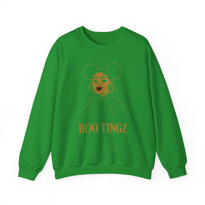 Boo Tingz Crewneck Sweatshirt - Cozy Unisex Gift, Casual Wear, Halloween Outfit, Everyday Comfort, Trendy Streetwear
