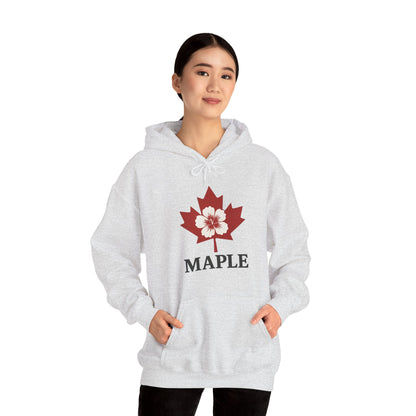 Maple Leaf Floral Hoodie — Canadian Maple Graphic Sweatshirt