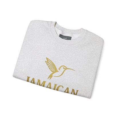 Jamaican Gyal Crewneck Sweatshirt — Gold Hummingbird Graphic