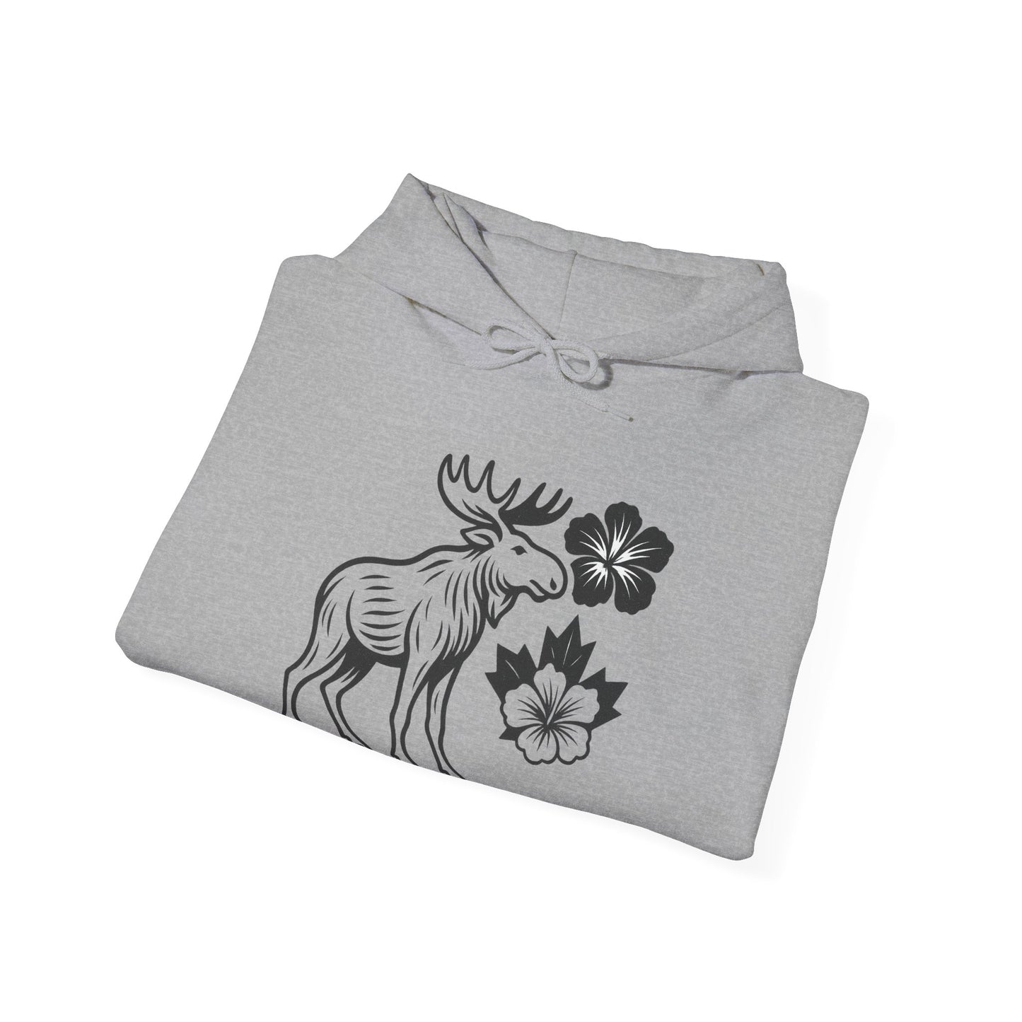 Moose Floral Hoodie — Nordic Moose and Wildflower Graphic Sweatshirt