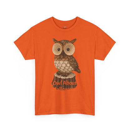 Halloween Owl Tee, Perfect for Fall Celebrations, Unisex Cotton Shirt, Cute Gift for Owl Lovers, Halloween Party Apparel, Fun Autumn Wear