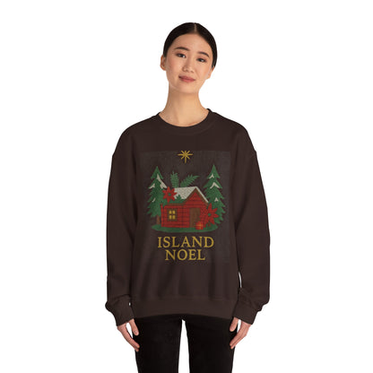 Cozy Holiday Sweatshirt - Island Noel Design, Unisex Christmas Crewneck, Winter Apparel, Gift for Him/Her, Seasonal Fashion