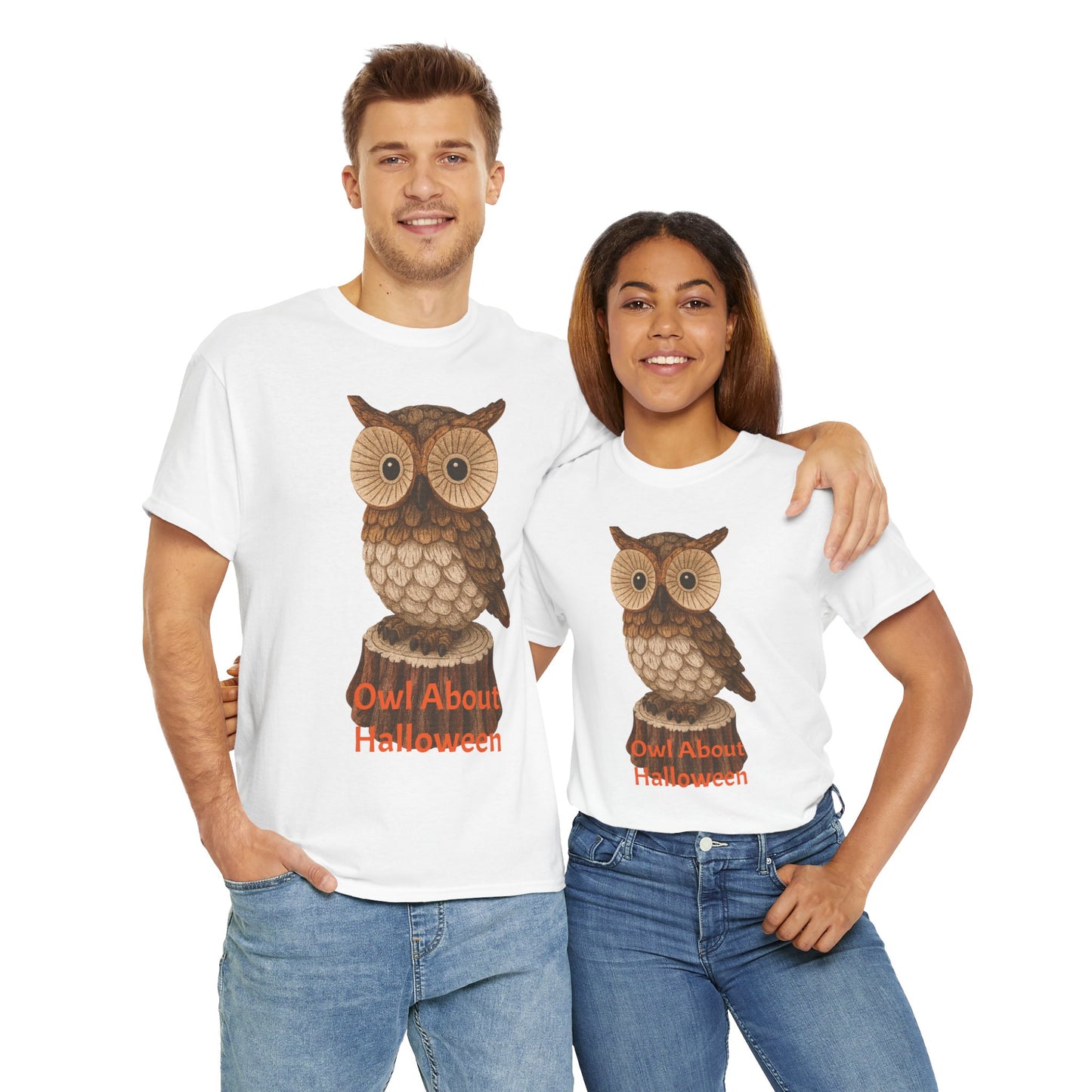 Halloween Owl Tee, Perfect for Fall Celebrations, Unisex Cotton Shirt, Cute Gift for Owl Lovers, Halloween Party Apparel, Fun Autumn Wear